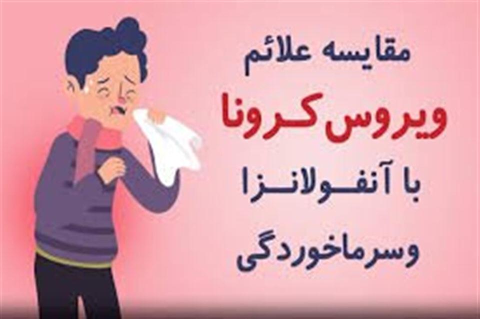 مقایسه علائم کرونا، آنفلوآنزا و سرماخوردگی